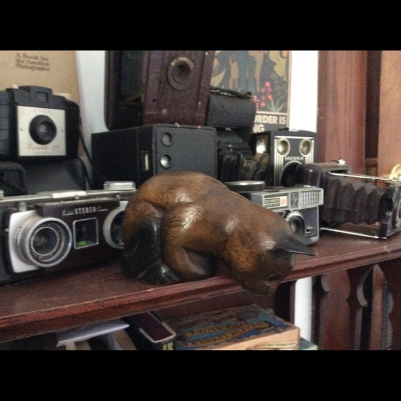 Vintage Hand-Carved Wooden Shelf Cat🐱 - Picture 4 of 16